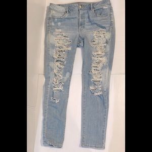 American Eagle Hi-Rise Super Stretch Light Denim Jegging Jean Size 14